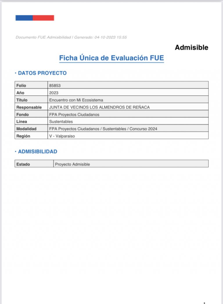 SE DECLARA ADMISIBLE NUESTRO PROYECTO PARA EL FPA 2024
